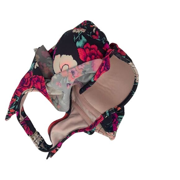 36B Shade & Shore Womens Multicolor Floral Underwire Padded Bandeau Bikini Top - Picture 2 of 6
